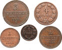 Austria Copper coin set 5 pcs -