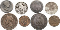 France Set 4 coins Napoleon I / Napoleon III -