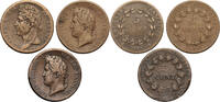 French Colonies Set 3 x 5 Centimes -
