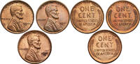 USA Set of 3 x 1 Cent -