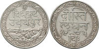India - Mewar 1/2 Rupee 1928 Fatteh Singh 1884-1930 AD SS+