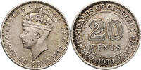 Malaya, British Colony 20 Cents George VI -