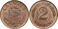 Latvia, First Republic 1918-1938 2 Santimi -