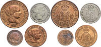 Spain, Isabell Set 1, 2-1/2, 5, 40 Centimos 4 pcs. -
