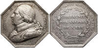 France, Louis XVIII Octagonal Silver Jeton Compagnie des salines -