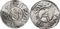Bohemia, Bretislaus I, AR Denar 1034-1055 Prague fast St