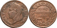 Monaco 5 Centimes (Cinq) 1837 MC Honore V 1819-1841 fast sehr schön