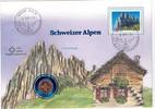 Schweiz 1 Rappen SCHWEIZ Numisbrief 1 Rappen 1986 Schweizer Alpen -