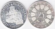 25 Schilling 1961 Österreich 25 öS BURGENLAND 1961 perfekte PP  - Auflage nur 1.200 Stück Polierte Platte