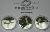 FRANKREICH  3 x 1,50 Euro 2007 Kleiner Prinz Petit Prince Silber PP im 3-er Etui Japan rar