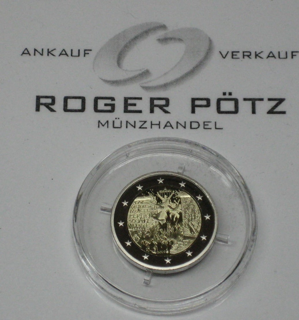 2 Euro 2019 Frankreich 30 Jahre Mauerfall Berlin PP polierte Platte ( PP )