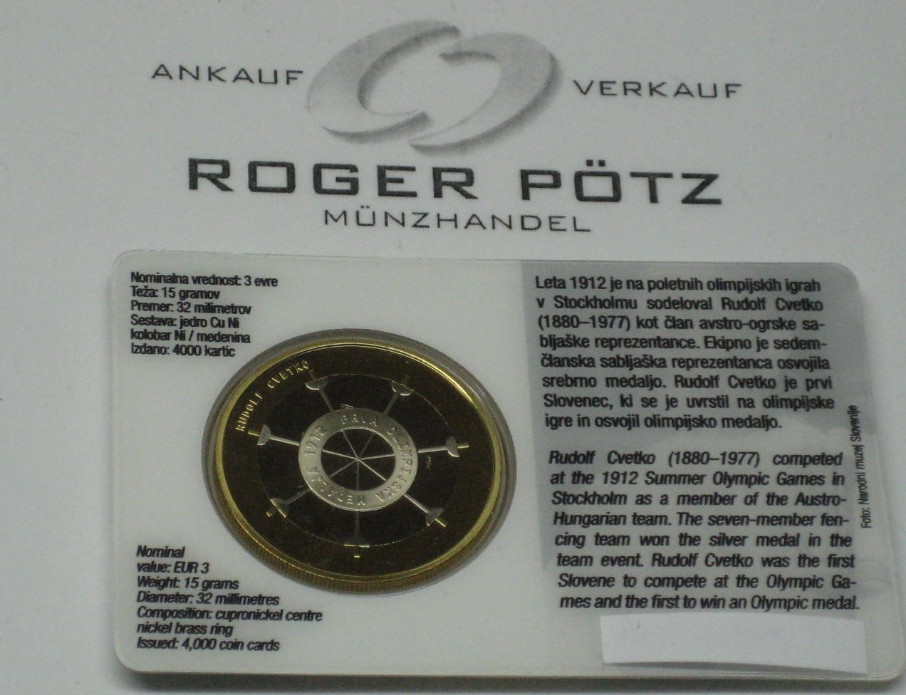 3 Euro Gedenkmünze Slowenien 2010 PP