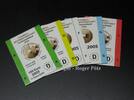 BRD ohne 5 Münzschuber für 100 Euro Gold 2005 Fussball WM A D F G und J -