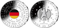 BRD 20 Euro 20 Euro 100 Jahre Weimarer Verfassung Silber coloriert -