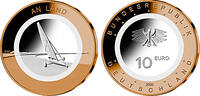 BRD 50 Euro 5 x 10 Euro Luft bewegt 2020 An Land mit Polymerring und Rotbronze A D F G J -