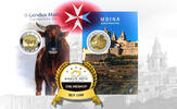 2 Euro 2025 MALTA 2 x 2 Euro 2025 Malta Mdina und maltesischer Ochse im Originalblister Coincard stempelglanz