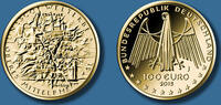 BRD 500 Euro 5 x 100 Euro Gold 2015 UNESCO Oberes Mittelrheintal Komplettsatz A D F G J