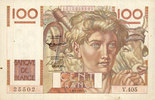 BANKNOTEN DER BANQUE DE FRANCE 100 francs Banque de France. Billet. jeune paysan, -