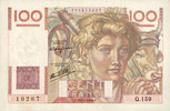 BANKNOTEN DER BANQUE DE FRANCE 100 francs Banque de France. Billet. jeune paysan, -