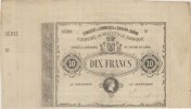 FRANZÖSISCHE NOTSCHEINE 10 francS Chalon-sur-Saône (71). Syndicat du Commerce. Billet. 1870, non émis -