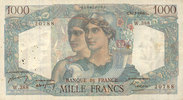 BANKNOTEN DER BANQUE DE FRANCE 1000 francs Banque de France. Billet. Minerve et Hercule, -