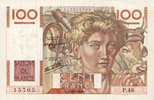 BANKNOTEN DER BANQUE DE FRANCE 100 francs Banque de France. Billet. jeune paysan, -