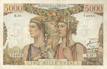 BANKNOTEN DER BANQUE DE FRANCE 5000 francs Banque de France. Billet. Terre et Mer, -