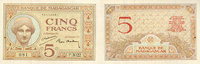 EHEMALIGE FRANZÖSISCHE KOLONIEN 5 francs Madagascar. Billet. type 1926, n. d. -