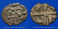 KELTISCHE MÜNZEN Cadurques (région de Cahors) (1er siècle av. J-C). Obole à la tête triangulaire
