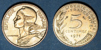 FRANZÖSISCHE MODERNE MÜNZEN 5e république (1959- /), 5 centimes Marianne 1971