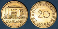 EUROPA Sarre. Département français (1945-1957). 20 franken 1954