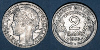 FRANZÖSISCHE MODERNE MÜNZEN Gouvernement provisoire (1944-47), 2 francs Morlon aluminium 1946B