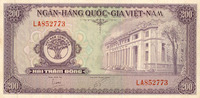 ANDERE AUSLÄNDISCHE SCHEINE Vietnam du Sud. Banque Nationale du Vietnam. 200 dong , cachet rouge au revers HU-BO -