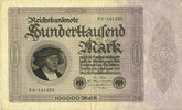 DEUTSCHLAND 100 000 mark Allemagne. Billet. Série D -