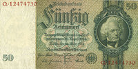 DEUTSCHLAND 50 reichsmark Allemagne. Billet. 30.3.1933, série F/Q -