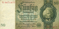 DEUTSCHLAND 50 reichsmark Allemagne. Billet. 30.3.1933, série X/Y -