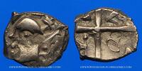 KELTISCHE MÜNZEN Volques Tectosages, drachme à la tête cubiste
