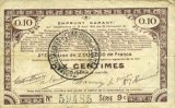 FRANZÖSISCHE NOTSCHEINE 10 centimes Pas de Calais, Somme et Nord, Groupement de 70 communes. Billet. série 9C -