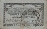FRANZÖSISCHE NOTSCHEINE 50 centimes Pas de Calais, Somme et Nord, Groupement de 70 communes. Billet. série 1K -