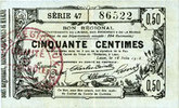 FRANZÖSISCHE NOTSCHEINE Aisne, Ardennes et Marne - Bon régional. Laon. Billet. 50 cmes 16.6.1916, série 47 -