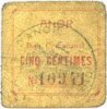FRANZÖSISCHE NOTSCHEINE Anor (59). Commune. Billet. 5 cmes, numéro à 5 chiffres -