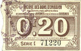 FRANZÖSISCHE NOTSCHEINE Avesnes (59). Société des Bons d'Emission. Billet. 20 cmes n. d., série 1 -