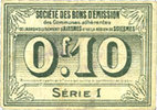 FRANZÖSISCHE NOTSCHEINE Avesnes (59). Société des Bons d'Emission. Billet. 10 cmes n. d., série 1 -