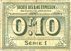 FRANZÖSISCHE NOTSCHEINE Avesnes (59). Société des Bons d'Emission. Billet. 10 cmes n. d., série 1 -