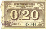 FRANZÖSISCHE NOTSCHEINE Avesnes (59). Société des Bons d'Emission. Billet. 20 cmes n. d., série 1 -