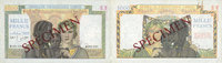 EHEMALIGE FRANZÖSISCHE KOLONIEN 1000 francs Afrique Equatoriale Française. Afrique Française Libre. Billet. type BAO modifié -
