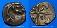 KELTISCHE MÜNZEN Volques Tectosages, drachme à la tête cubiste