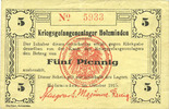 DEUTSCHLAND - KRIEGSGEFANGENENLAGER (1914-1918) 5 pfennig Allemagne. Holzminden. Kriegsgefangenenlager. Billet. octobre 1915 -