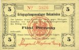 DEUTSCHLAND - KRIEGSGEFANGENENLAGER (1914-1918) 5 pfennig Allemagne. Holzminden. Kriegsgefangenenlager. Billet. octobre 1915 -