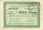 FRANZÖSISCHE NOTSCHEINE 2 francs La Capelle (02). Commune. Billet. -